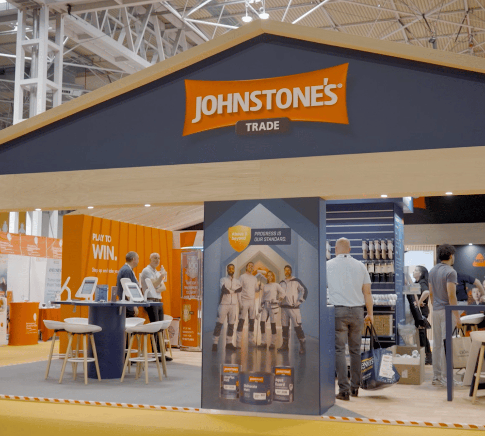 Johnstone’s Trade exhibition stand at a decorating and construction trade show