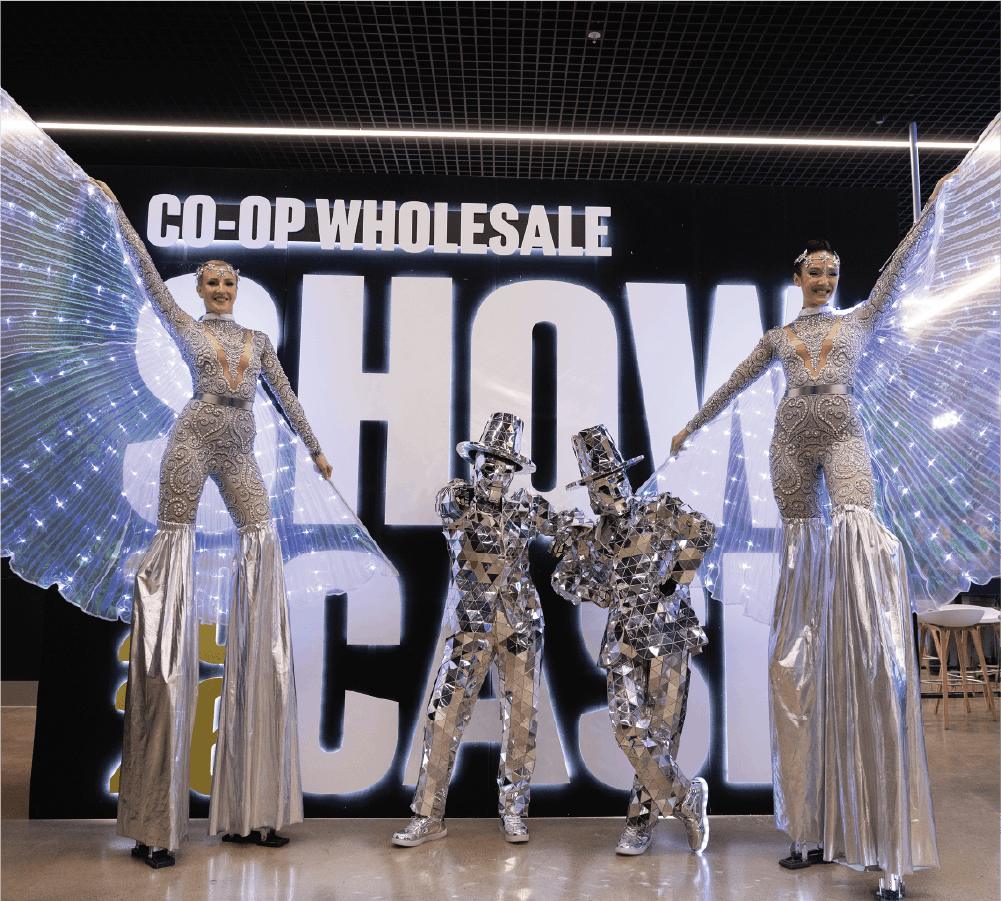 Silver entertainment dancers posing together