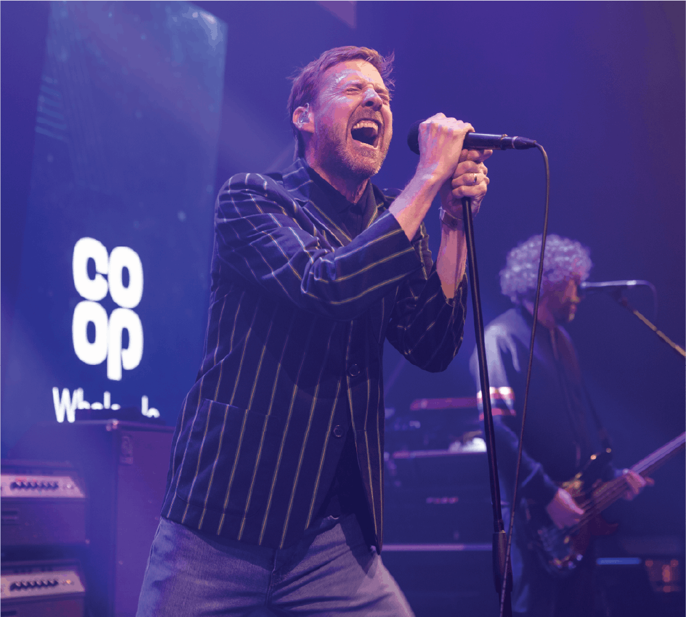 Band singer on stage