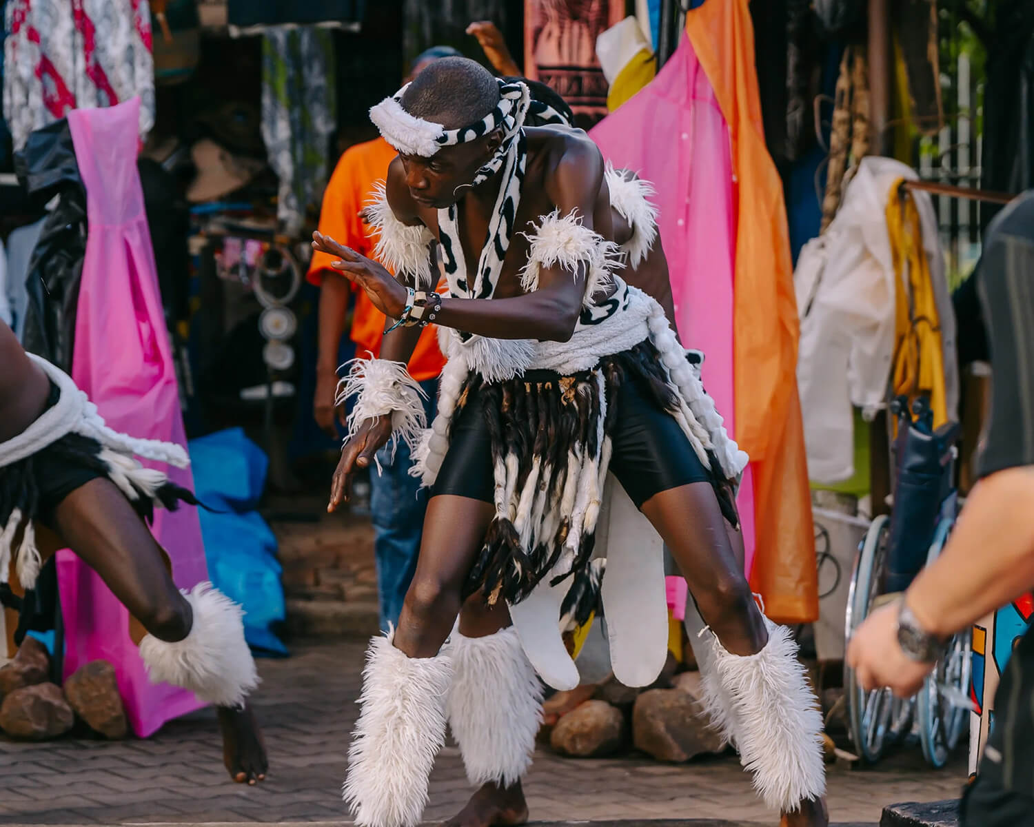 Traditional African dancers performing at the evening event