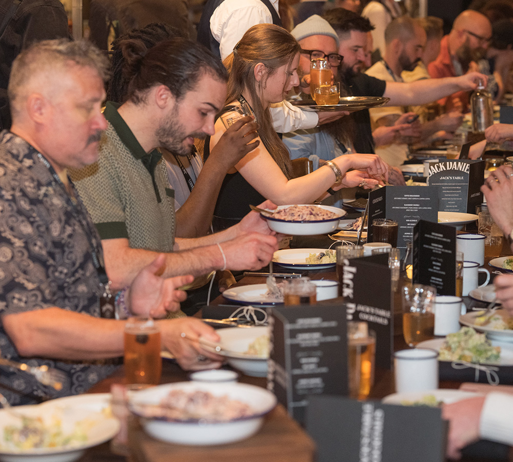 Attendees enjoying a Tennessee style dinner