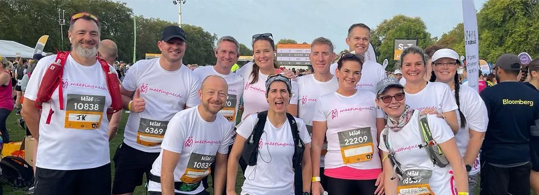 Dan with other marathon runners supporting Meeting Needs